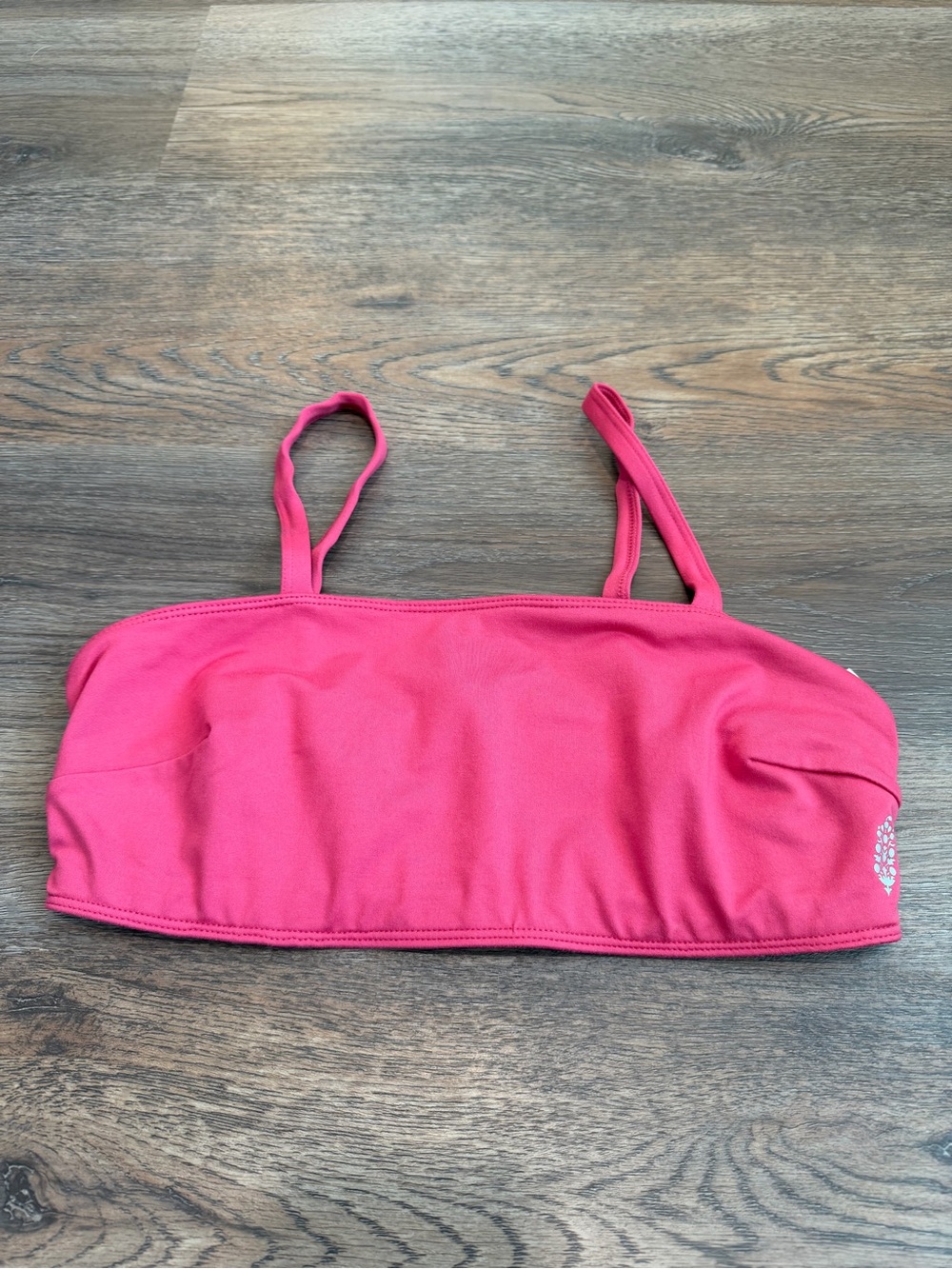 Free People Movement Bandeau Popover Sports Bra Cutout Back Rosy Pink Size Small